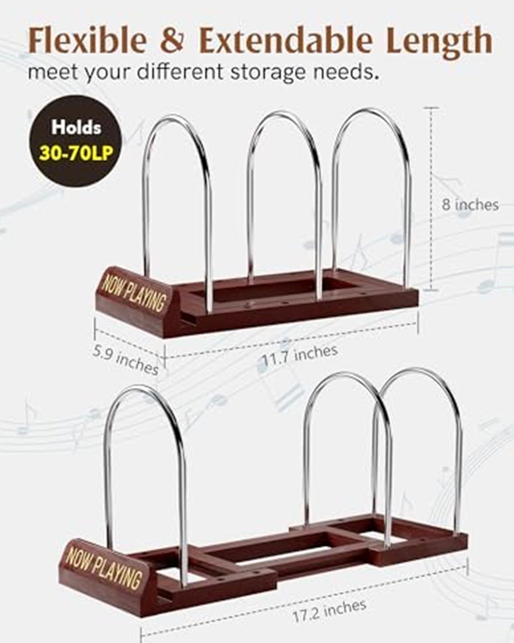 Expandable Vinyl Record Storage, 30–70 LPs — photo 4 of 7